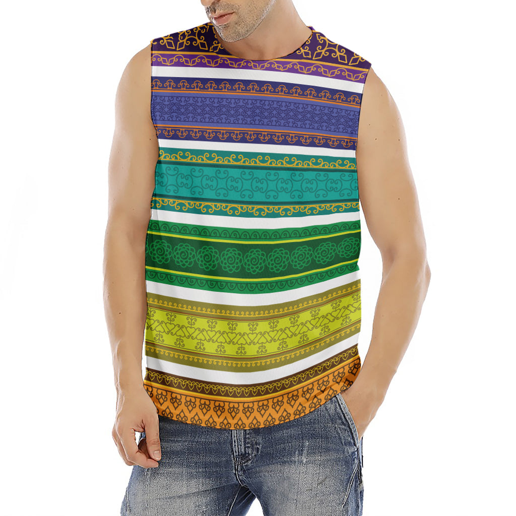 Colorful Ethnic Pattern Print Men's Fitness Tank Top