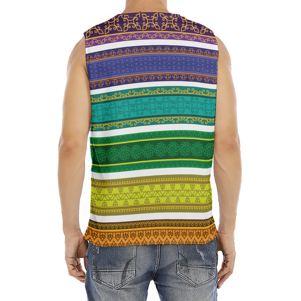 Colorful Ethnic Pattern Print Men's Fitness Tank Top