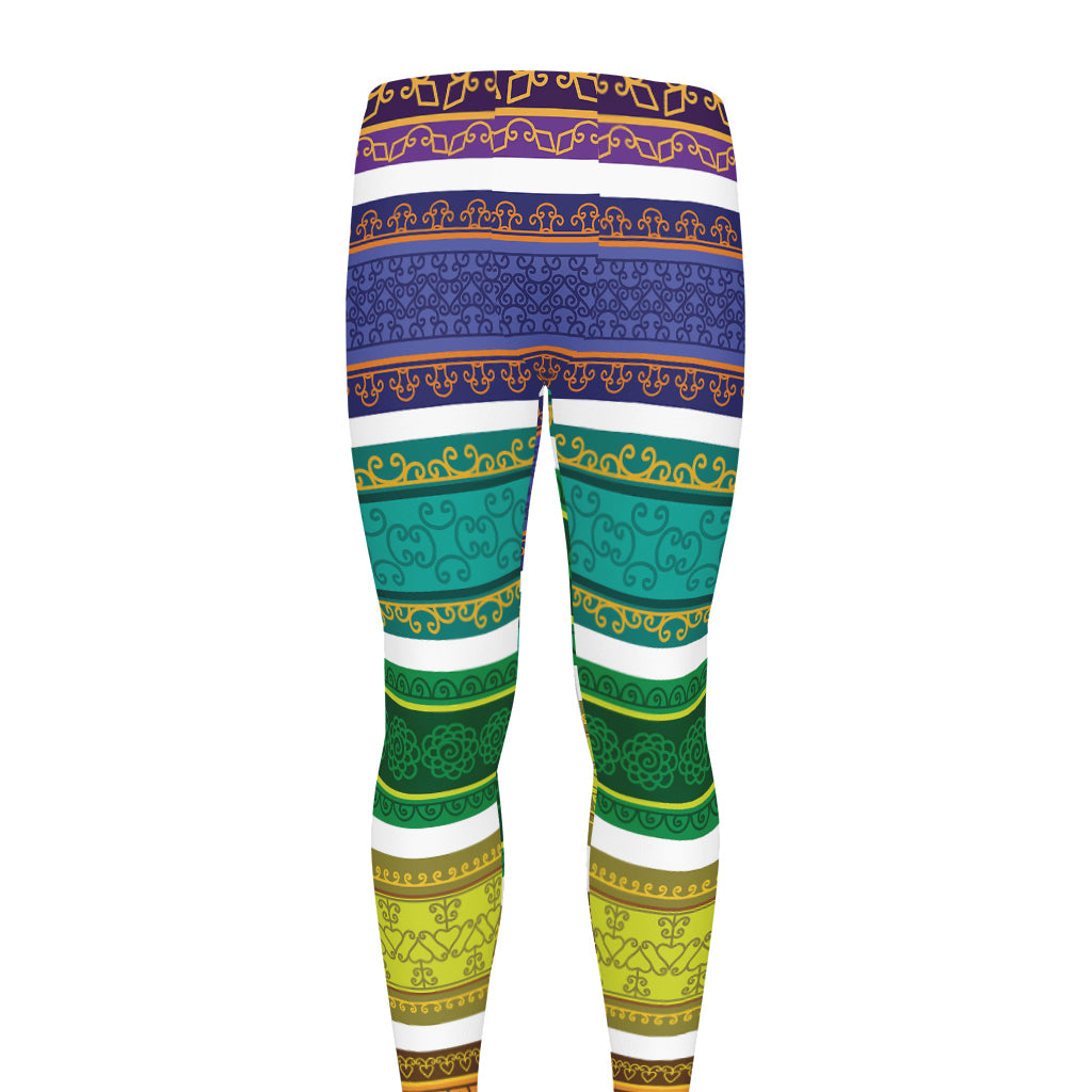 Colorful Ethnic Pattern Print Men's leggings