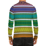 Colorful Ethnic Pattern Print Men's Long Sleeve Rash Guard