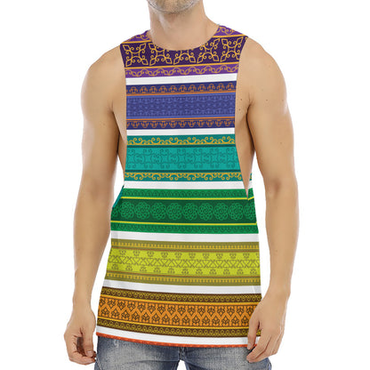 Colorful Ethnic Pattern Print Men's Muscle Tank Top