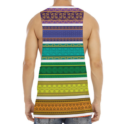 Colorful Ethnic Pattern Print Men's Muscle Tank Top