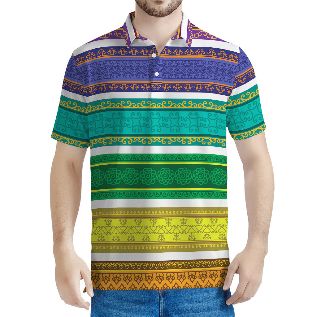 Colorful Ethnic Pattern Print Men's Polo Shirt