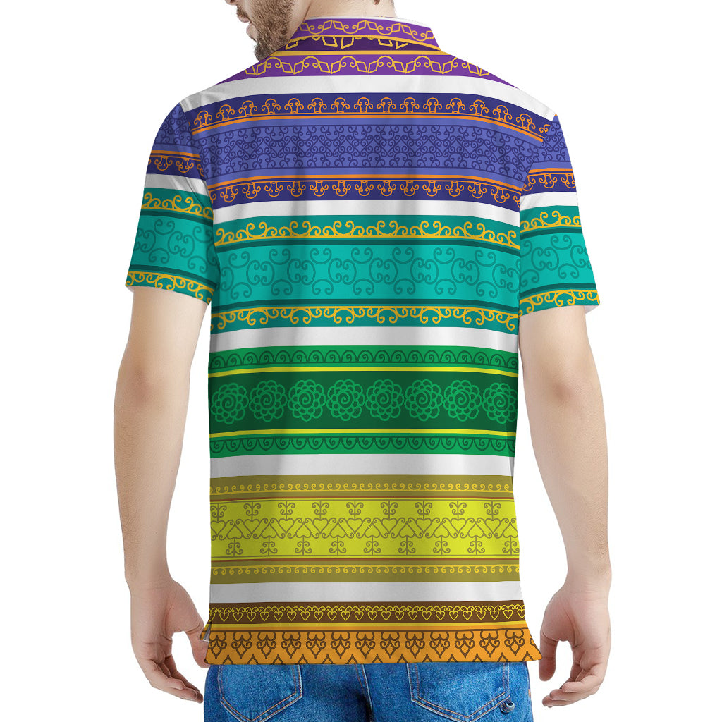 Colorful Ethnic Pattern Print Men's Polo Shirt