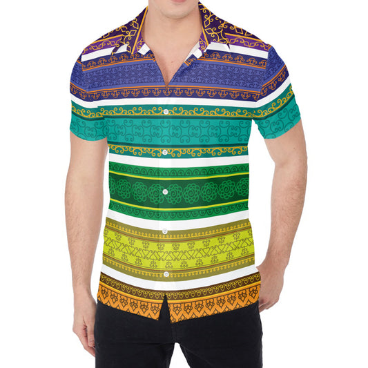Colorful Ethnic Pattern Print Men's Shirt