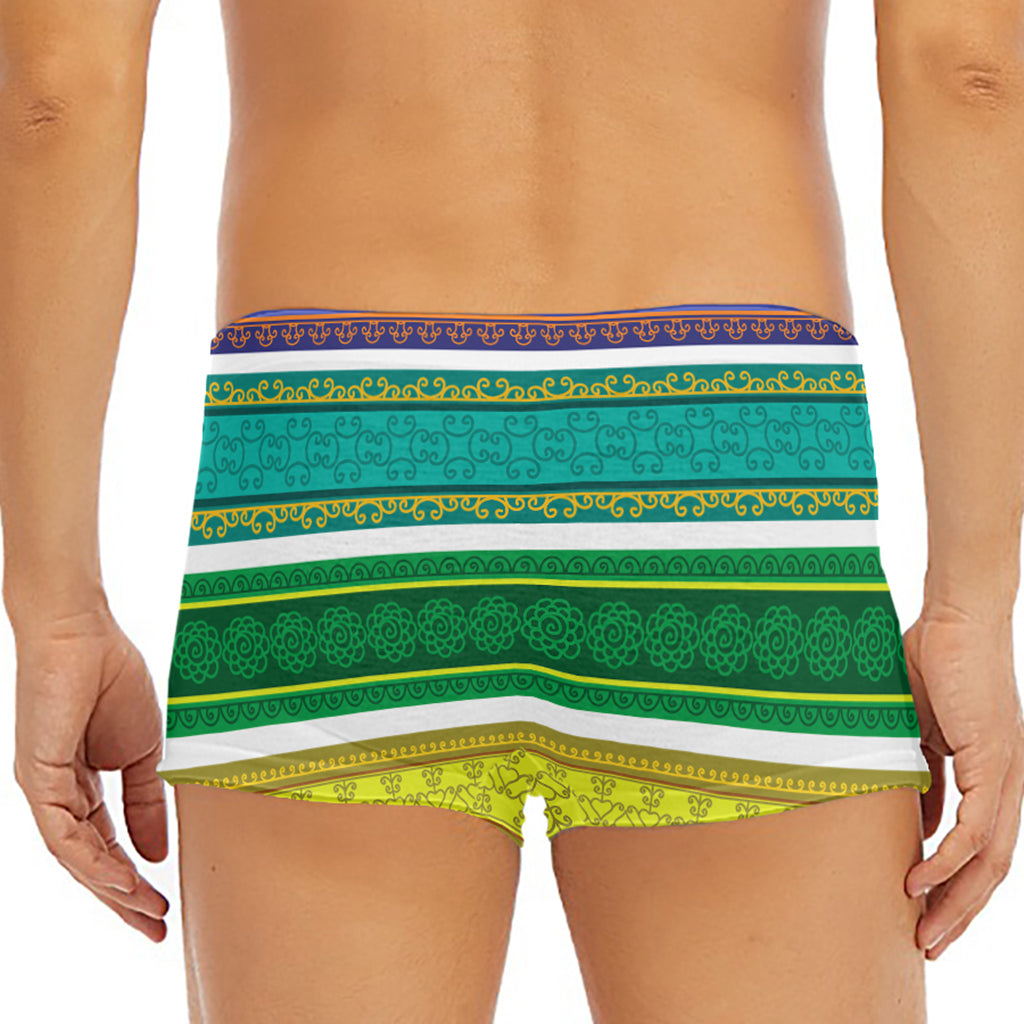 Colorful Ethnic Pattern Print Men's Short Boxer Briefs
