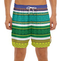 Colorful Ethnic Pattern Print Men's Split Running Shorts