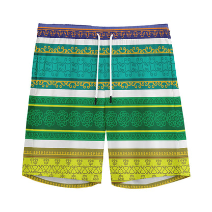 Colorful Ethnic Pattern Print Men's Sports Shorts