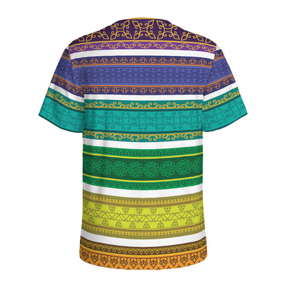 Colorful Ethnic Pattern Print Men's Sports T-Shirt