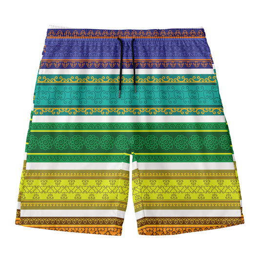 Colorful Ethnic Pattern Print Men's Swim Trunks