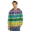 Colorful Ethnic Pattern Print Men's Velvet Pullover Hoodie