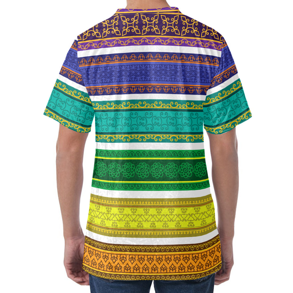 Colorful Ethnic Pattern Print Men's Velvet T-Shirt