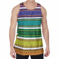Colorful Ethnic Pattern Print Men's Velvet Tank Top