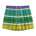 Colorful Ethnic Pattern Print Mesh Shorts