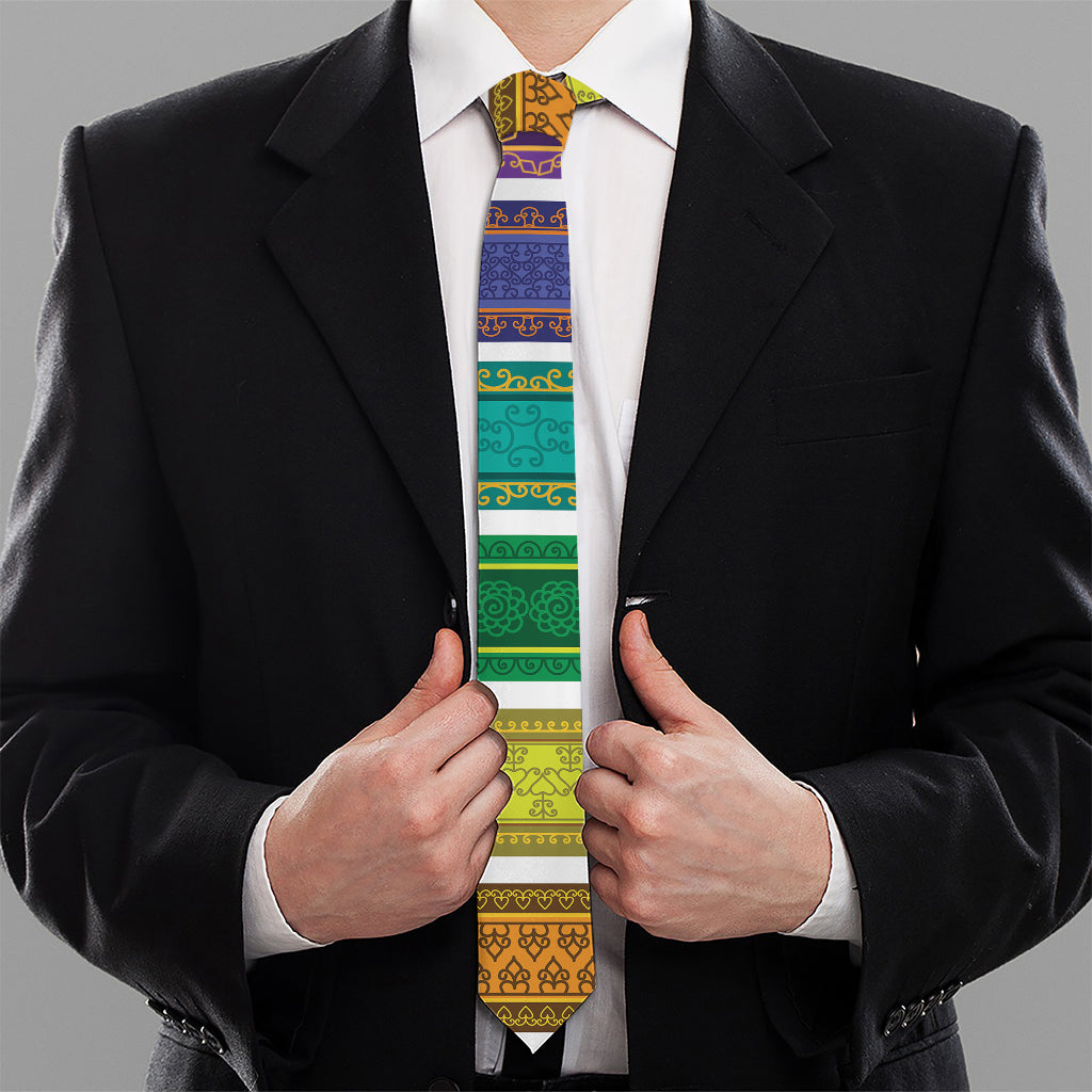 Colorful Ethnic Pattern Print Necktie
