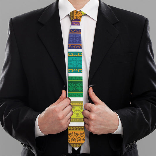 Colorful Ethnic Pattern Print Necktie