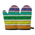 Colorful Ethnic Pattern Print Oven Mitts