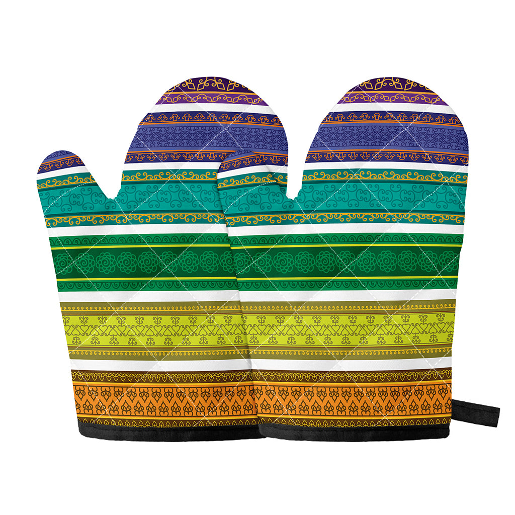 Colorful Ethnic Pattern Print Oven Mitts