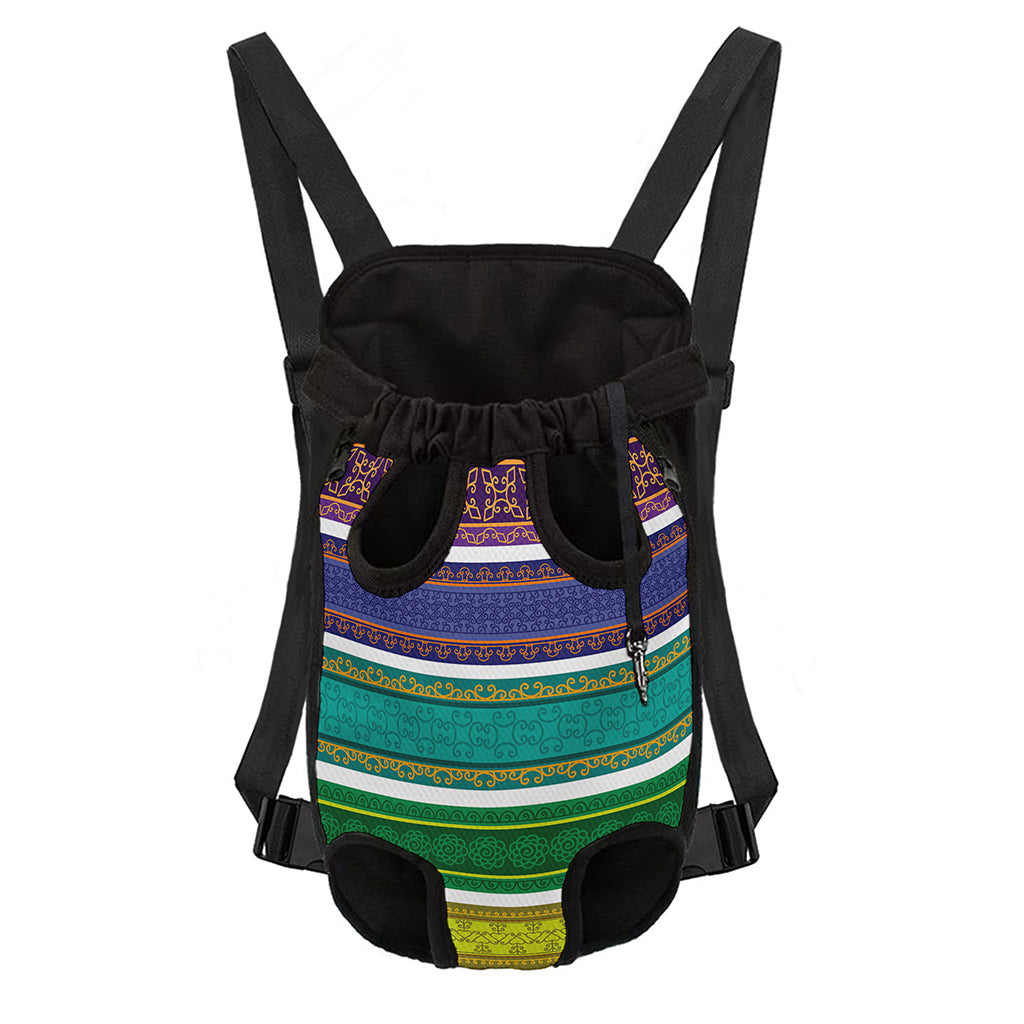 Colorful Ethnic Pattern Print Pet Carrier Backpack
