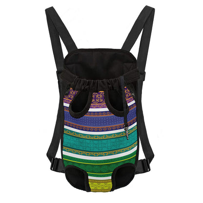 Colorful Ethnic Pattern Print Pet Carrier Backpack
