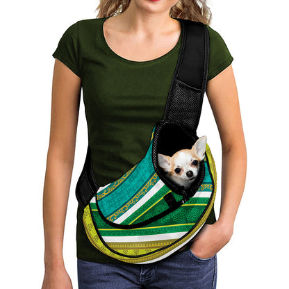 Colorful Ethnic Pattern Print Pet Sling Carrier