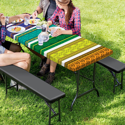 Colorful Ethnic Pattern Print Picnic Table Cover