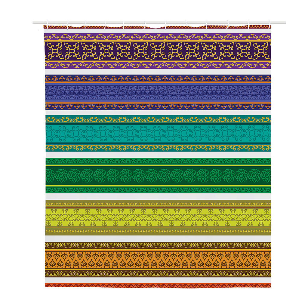 Colorful Ethnic Pattern Print Polyester Shower Curtain