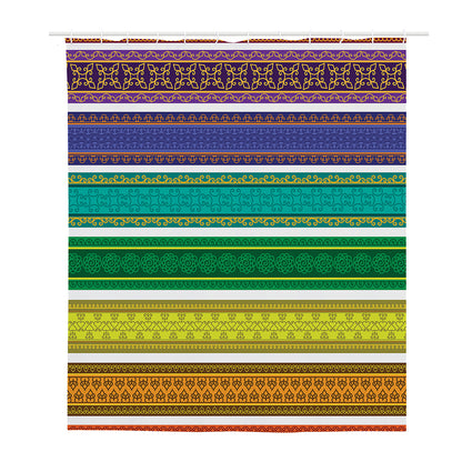 Colorful Ethnic Pattern Print Polyester Shower Curtain