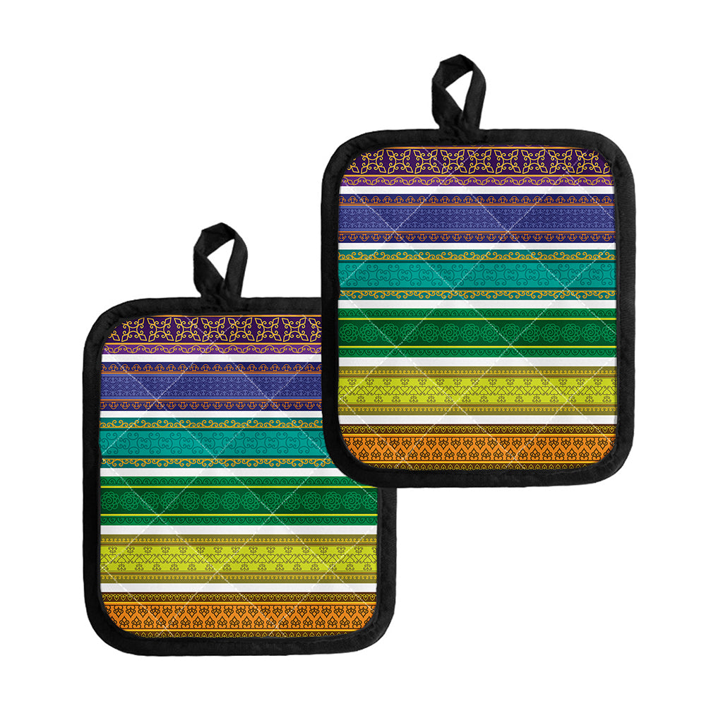 Colorful Ethnic Pattern Print Pot Holders