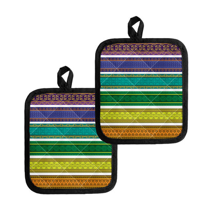 Colorful Ethnic Pattern Print Pot Holders