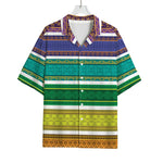 Colorful Ethnic Pattern Print Rayon Hawaiian Shirt