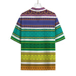 Colorful Ethnic Pattern Print Rayon Hawaiian Shirt