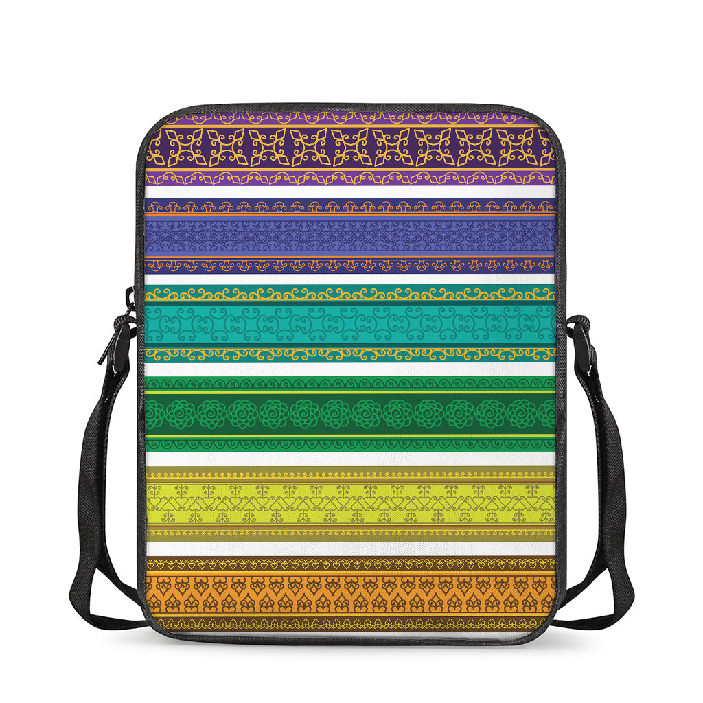 Colorful Ethnic Pattern Print Rectangular Crossbody Bag