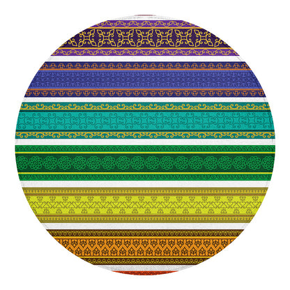 Colorful Ethnic Pattern Print Round Blanket