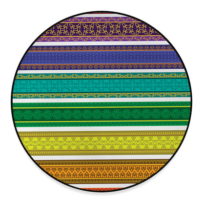 Colorful Ethnic Pattern Print Round Floor Mat