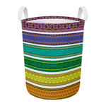 Colorful Ethnic Pattern Print Round Laundry Basket