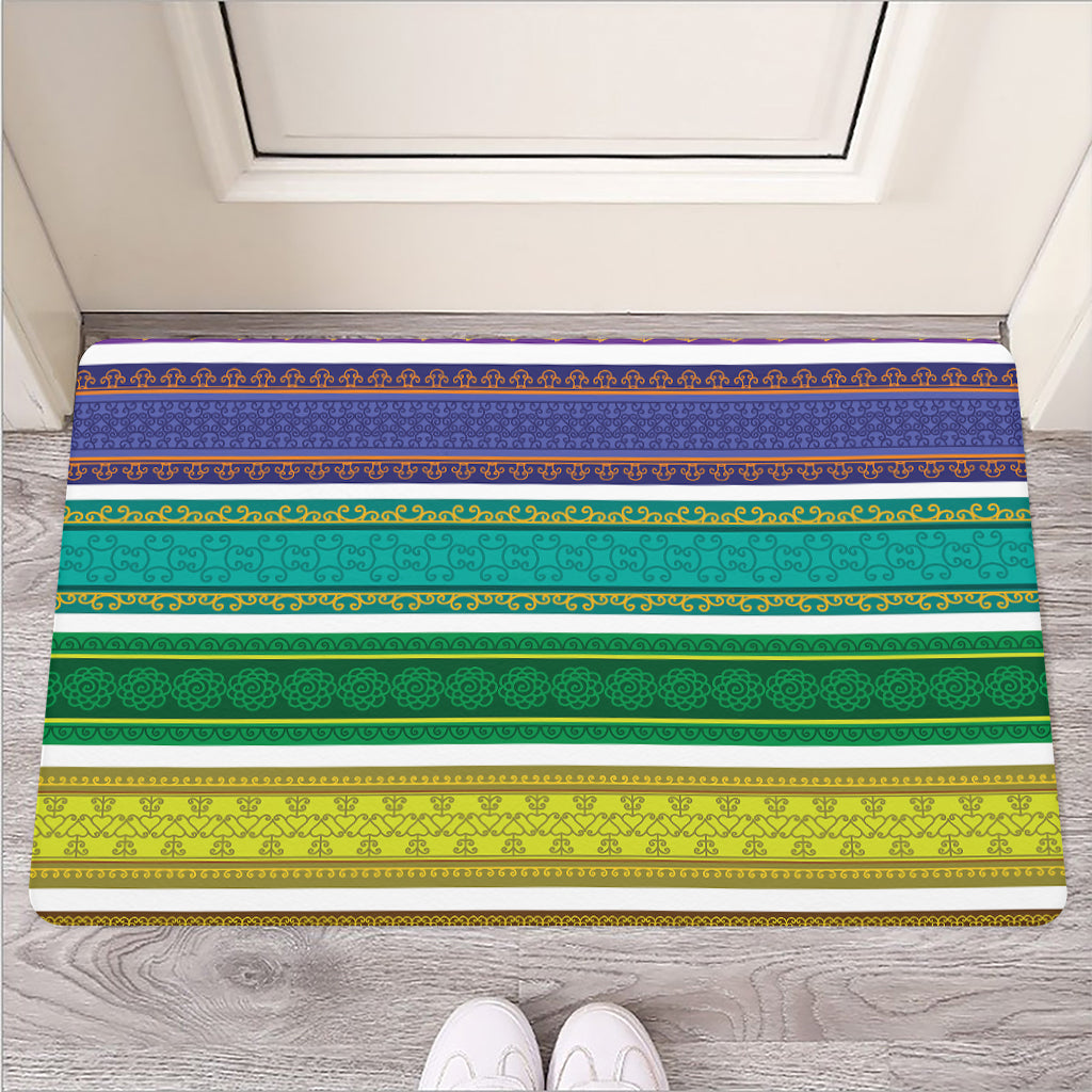 Colorful Ethnic Pattern Print Rubber Doormat