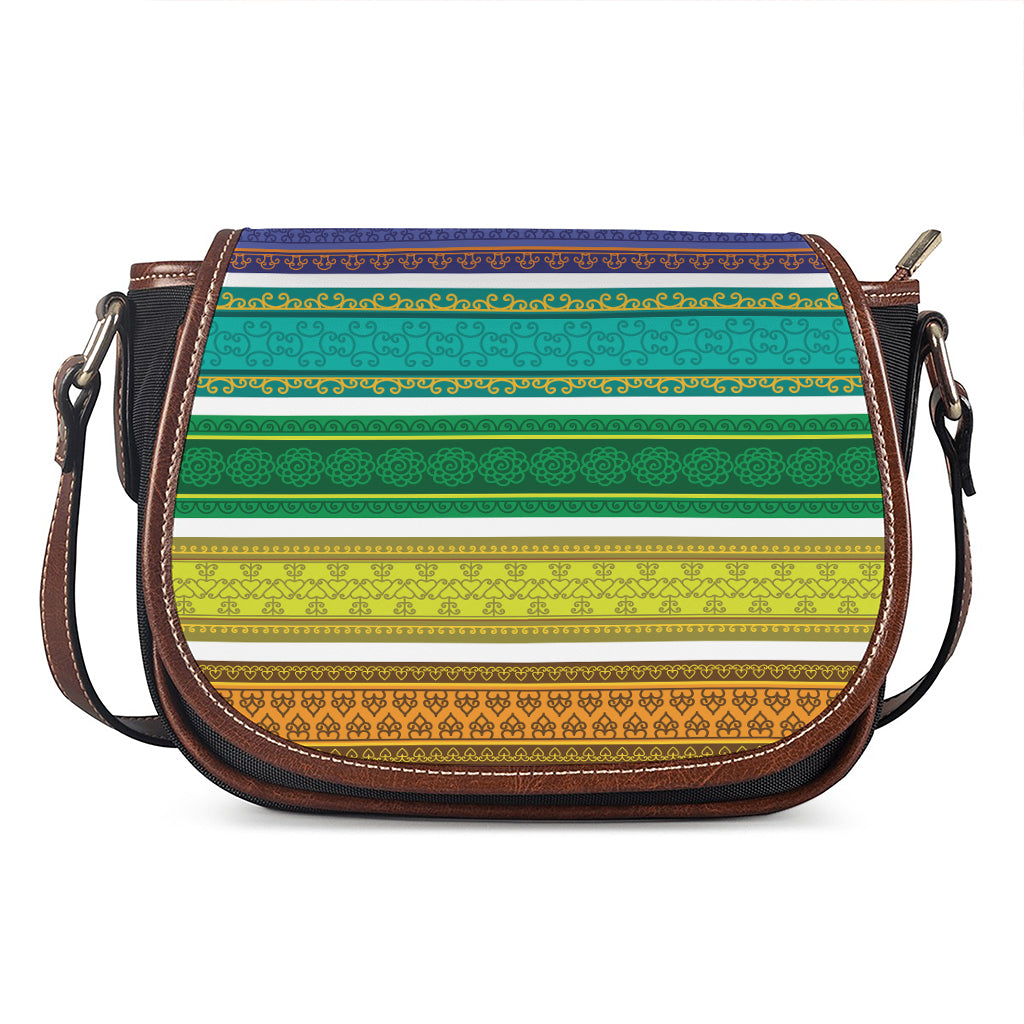 Colorful Ethnic Pattern Print Saddle Bag
