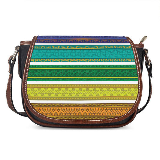 Colorful Ethnic Pattern Print Saddle Bag