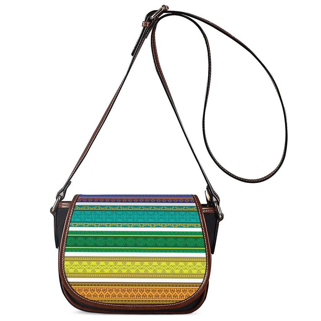 Colorful Ethnic Pattern Print Saddle Bag