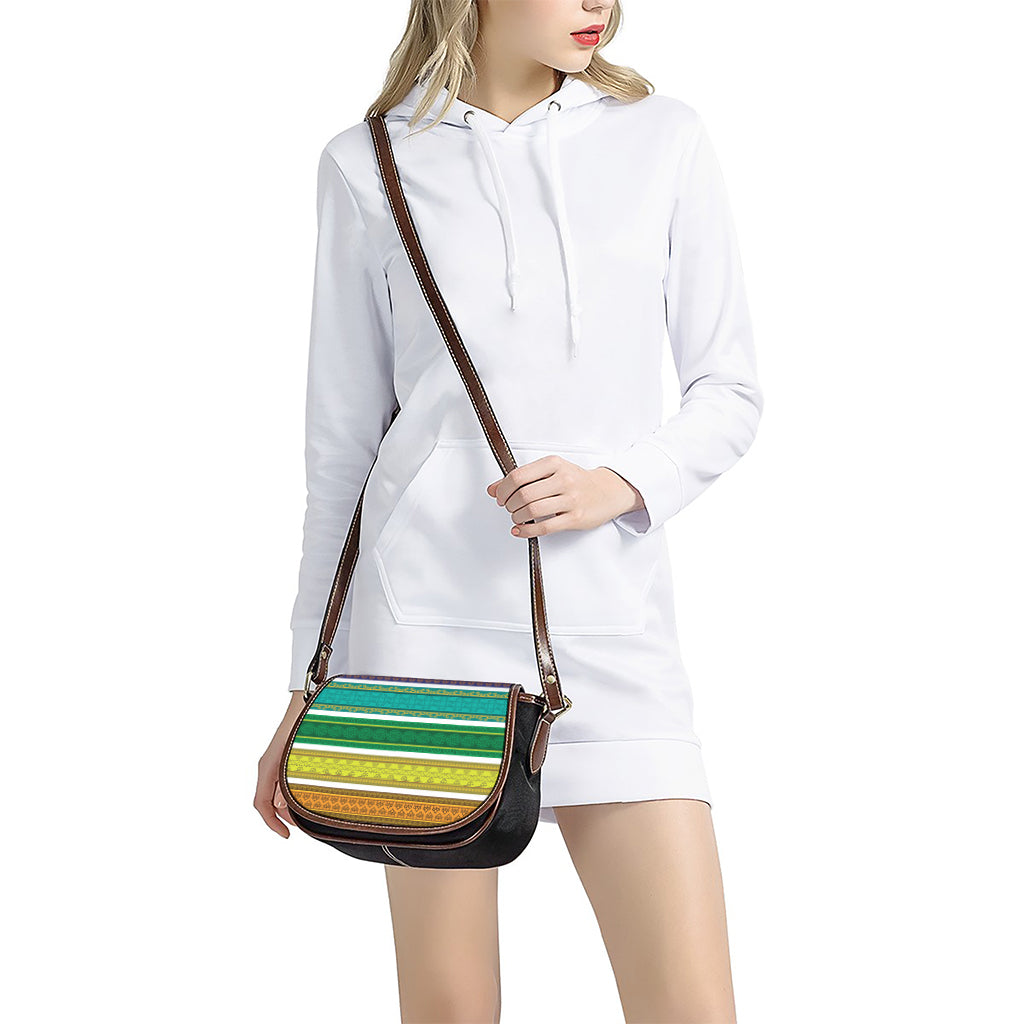 Colorful Ethnic Pattern Print Saddle Bag