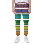 Colorful Ethnic Pattern Print Scuba Joggers