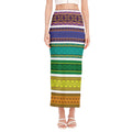 Colorful Ethnic Pattern Print Side Slit Maxi Skirt