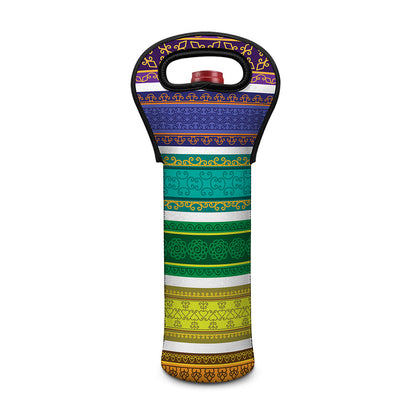 Colorful Ethnic Pattern Print Single Neoprene Wine Tote