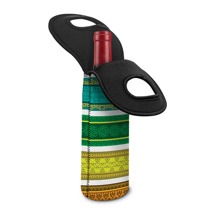 Colorful Ethnic Pattern Print Single Neoprene Wine Tote