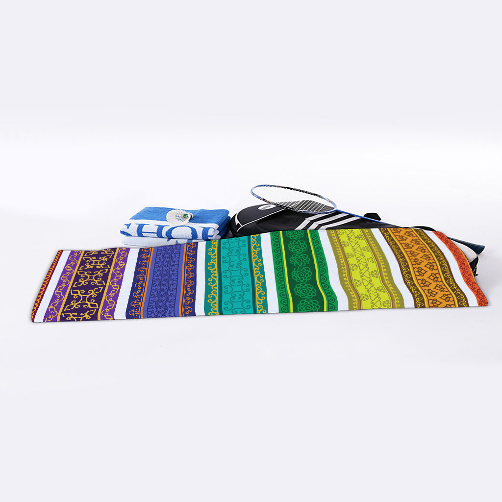 Colorful Ethnic Pattern Print Sports Towel