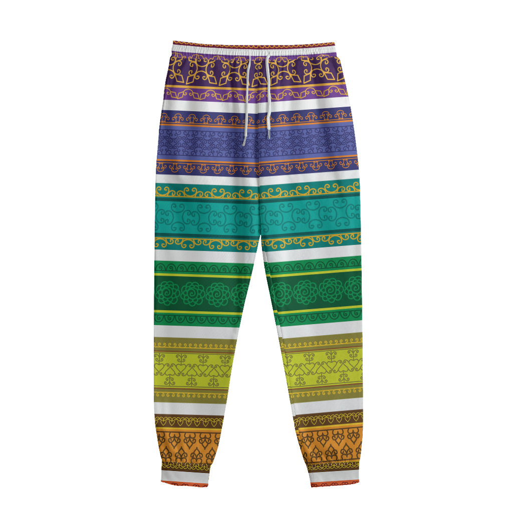 Colorful Ethnic Pattern Print Sweatpants