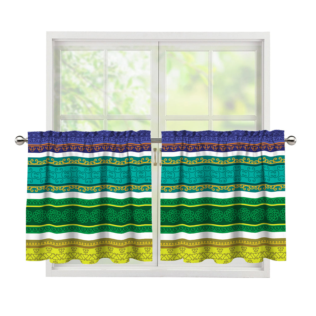 Colorful Ethnic Pattern Print Tier Curtains
