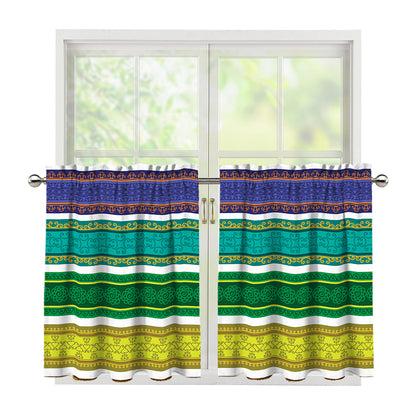 Colorful Ethnic Pattern Print Tier Curtains