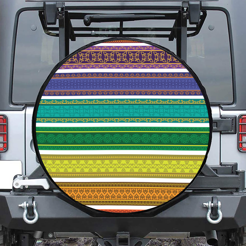 Colorful Ethnic Pattern Print Tire Cover